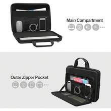 MOSISO Funda Dura para Portátil Hombre Mujer,15.6 Pulgadas Bolsa de Ordenador Compatible con,,,Portátil,16 Pulgadas Bolsa Laptop con Bolsillo Frontal&Correa de Hombro, Negro - Verde Azulado - Ver 3