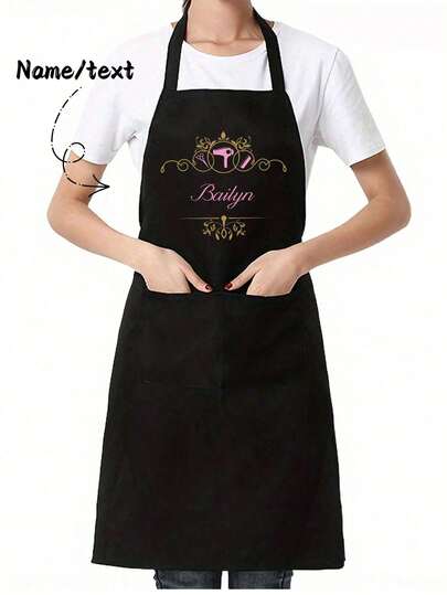 1pc Personalized Custom Hair Stylist Black Apron Hairdresser Beauty Salon Cosmetologist Cosmetology School Barber Gift Custom,Unique,Personalized Ideal Gifts For Him Her,Boyfriend,Girlfriend,Dad,Mom,Family,Friends For Anniversaries,For Valentine's Day,For Mother's Day,For Birthdays,For Children's Day,For Father's Day,For Graduation,For Weddings,For Christmas,For Housewarming