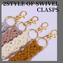 S524PCS Key Chain Making Kit Keychain Making Supplies Keychain Craft Supplies Key Chain Clips Lanyard Snap Hooks Key Rings And Jump Rings For Jewelry Lanyard Making Gold - 金色 - 查看 5