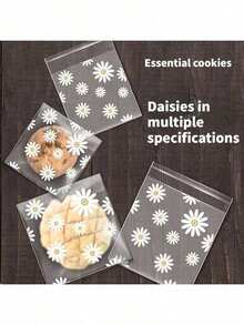 10 件雏菊自粘包装袋、烘焙饼干袋、珠宝雪花酥皮礼品袋，可用于派对、庆典、婚礼等送礼必需品