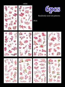6张/包 粉色樱花系列 PET 装饰贴纸，适用于剪贴簿 - 粉色 - 查看 7