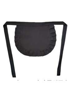 Lolita Maid Apron, Cute Soft Girl Lolita Black Bib Apron With White Lace