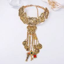 1 chiếc vòng cổ mặt tua rua hình học hợp kim phong cách Bohemian cổ điển, trang phục dự tiệc và làm quà tặng - Vòng cổ tua rua phóng đại - Xem 11