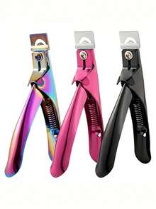 Cortaúñas con imanes, cortaúñas para uñas acrílicas, cortador de uñas artificiales falsas, recortador de puntas de uñas, herramienta de manicura y pedicura con hoja afilada para salón, hogar y belleza, cortaúñas ajustable con imanes y medidores para uñas acrílicas - Negro, cortaúñas morado, herramientas para uñas, suministros para uñas, cortaúñas, herramientas para uñas, corta uñas, guillotina de uñas. Regalo de Navidad perfecto