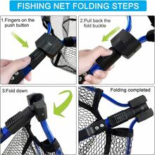 Portable Telescopic Fishing Net, High-Strength Aluminum Alloy Foldable Kayak Net, Lightweight Super Durable Rubber Fishing Net, Outdoor Fishing Accessories, Suitable For Freshwater And Saltwater - Multicolor - View 7