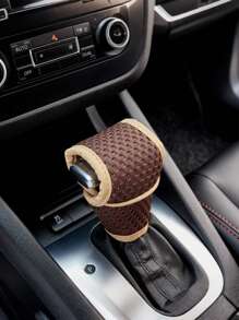 1 件透气汽车换档旋钮盖 - 采用空气网布制成，触感柔软舒适，纹理表面，操作顺畅 - 易于安装，是自动变速箱汽车的理想选择，时尚的内饰配件（非常适合夏季驾驶）