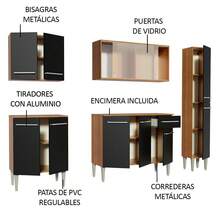 Cocina Integral Completa Modular Madesa Emilly Fast 201cm Color Marrón/negro 02 - Marrón y negro - Ver 4