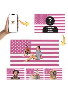 1pc Customizable Personalized Flag With Photos And Text, For Birthday, Wedding, Halloween, Christmas, Party, Father's/Mother's Day, Home Decor, Bedroom Aesthetics, Wall Art Lightweight Custom For Graduation, For Weddings, For Housewarming Tea Room, Bedroom, Living Room, Custom Tapestry, Custom Tapestry For Anniversaries, For Graduation, For Housewarming, For Weddings, For Birthdays Sofa, Bed, Car, Tea Room, Bedroom, Living Room