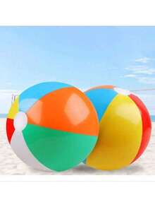 1pc Beach Ball, Summer Inflatable 6-Color Rainbow Pool Water Party Decoration, Suitable For Lawn, Beach, Beach Team Games, Gifts,Party Supplies,Beach Essentials,Pool Games,Swimming Games,Inflatable Games