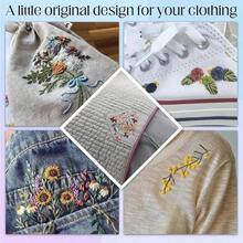 [DIY Embroidery] 60pcs DIY Embroidery Stabilizer | Self-Adhesive Water Soluble Non-Woven Auxiliary Flowers For Beginner's - Multicolor - View 5