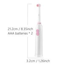 Cepillo de dientes eléctrico giratorio con 4 cabezales de cepillo, incluye 2 baterías AAA, cepillo de dientes eléctrico con batería de limpieza inteligente, cerdas suaves