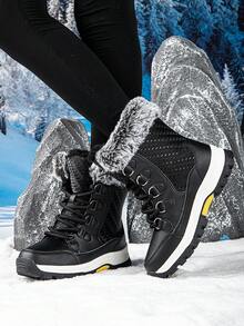 Neue winterwarme Outdoor-Schneestiefel, Damenschuhe in Große Größen, Paar Hochschaft-Wanderstiefel