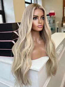 Ombre Highlight 180 Density Body Wave Lace Front Wigs Human Hair 13x4 HD Transparent Upgrade Side Part Glueless Wigs Human Hair Pre Plucked Bleached Knots Brazilian Remy Ash Blonde With Brown Root Light And Breathable Human Hair Wig For Women With Baby Hair - Bắt nguồn từ & Ombre - Xem 8