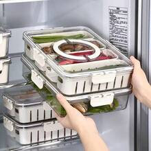 Snackle Box Container,Portable Snack Box 8 Compartment Divided Serving Tray With Lid And Handle,Clear Storage Organizer For Fruit Candy Nuts Veggie-Perfect Ideal For Party,Travel & Picnic UseWhite,1Pack - PP瀝水4分格(可 進洗碗機) - 查看 4