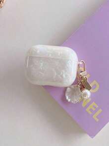 Compatible With AirPods 4, Luxurious & Fashionable Seashell Butterfly Earphone Protective Case FDYH - Màu be - Xem 5