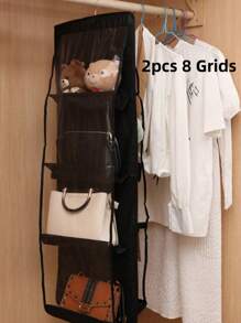 1个6/8格节省空间收纳袋，多层悬挂式钱包整理架，适用于衣柜、壁橱，可折叠设计，不用时易于收纳，便携，适用于卧室、客厅、走廊、衣柜、壁橱或置物架