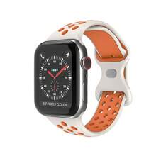 4件/組 中性時尚運動款柔軟舒適透氣雙色矽膠扣錶帶，適用於 ，尺寸 38mm、40mm、41mm、45mm、44mm、42mm、49mm，適合腰帶，百搭休閒手鍊、腕帶，派對禮物、節日禮物。兼容 Ultra 系列 9/8/7/6/5/SE/4/3/2/1 機型，可更換錶帶配件。 - 彩色 - 查看 6