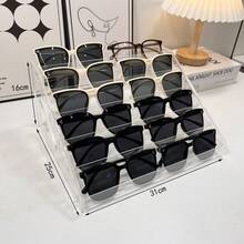 Eyeglasses Display Stand, Sunglasses Storage Box, Eyeglasses Rack, Transparent Sunglasses Display Stand, Sunglasses Display Rack, Eyeglasses Display Stand, Sunglasses Storage Box, Pink Eyeglasses Rack, Transparent Anti-Blue Light Eyeglasses Display Stand, Men's Sunglasses Display Prop - trong suốt - Xem 7