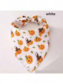1/2pcs HalloweenDevil Pumpkin Pattern Comfortable Triangle Pet Bandana/Scarf, Suitable For Small, Medium, Large Dogs