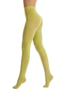 Women's 80 Denier Soft Semi Opaque Solid Color Footed Pantyhose Tights - 綠洲 - 查看 4