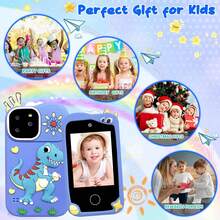 Neues Dinosaurier Kinder Smartphone Spielzeug, 2,8 Zoll HD Touchscreen Lernspielzeug mit 18 Spielen & Musikplayer, 32GB Speicher + stoßfeste Doppelhülle, bestes Halloween- und Ostergeschenk für 3-8 Jahre alte Jungen & Mädchen