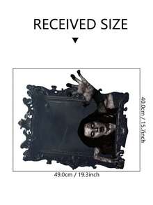 1pc Wall Sticker Halloween Picture Frame Horror Zombie Decoration Sticker PVC Sticker Material Removable Self-Adhesive Easy-To-Tear Sticker Home Decoration Make Your Life A New Holiday Decoration Sticker Birthday Graduation Gift - Multicolor - View 7