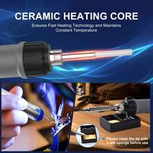 Zestaw lutownicy, ILIBILIB 110 V-240 V, 90 W, wyświetlacz cyfrowy LCD, regulowana temperatura lutownicy od 180 do 500°C, 6 w 1, termostatyczny, szybko nagrzewający się, inteligentny zestaw lutownicy do samodzielnego lutowania, z 5 końcówkami