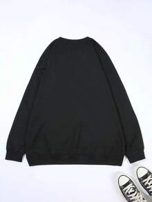 2025 New Women's Sweatshirt St. Patrick's Day Print Sweatshirt, Casual Round Neck Sports T-Shirt For Spring And Autumn, Sweatshirt For Women. Loose And Comfortable - 黑色 - 查看 2