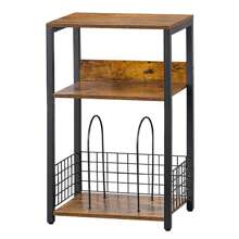 Estante de almacenamiento de 3 niveles para reproductores de audio y discos con diseño de maleta vintage - Organizador multiusos para vinilos, CDs y accesorios - Ideal para sala de estar, dormitorio, cocina o sala de juegos, decoración de sala de música - Caqui - Ver 8