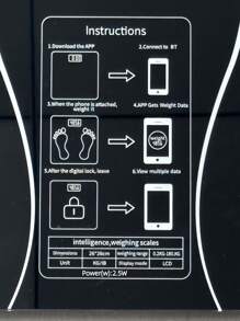 RAF 可充电智能电子秤，有黑色/白色/粉色可选，150mAh 锂电池，测量 BMI、体脂、肌肉质量，与健身应用程序同步数据 - 彩色 - 查看 8