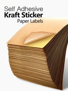 50-Pack Kraft Self-Adhesive Printer Labels For Laser & Inkjet, Matte Full Sheet Sticky Paper, Easy Tear, A4 And A5 Kraft Paper, Labels For Scrapbooking & Office Use,School Supplies,Back To School - Multicolor - View 2