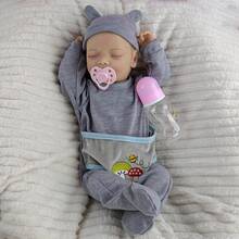 46cm Sleep Simulation Doll With Eyes Closed 3D Skin Softm Full Vinyl Reborn Dolls Accompanying Play Toys Birthday Gifts