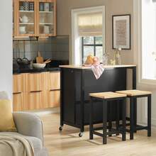 SoBuy Kitchen Island FKW74-WN - Black - View 7