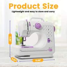 Portable Household Sewing Machine, With 12 Built-In Stitches & Foot Pedal For Sewing Beginners & Amateurs - 查看 4