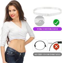 2pcs Womens Elastic Belt, Adjustable Tucky Belt To Crop Tops, Shirt Tuck Band Women Womens Stretch Belt To Change Style Of Your Tops(Black, White) - 1 - 查看 5