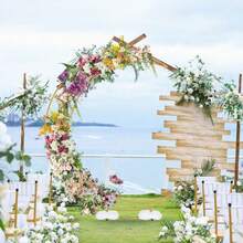 6.9ft Golden Moon Wedding Arch Backdrop Stand, Metal Crescent Moon Arch For Wedding Ceremony, Bridal Shower, Birthday Party, Anniversary Backdrop Decoration, Indoor & Outdoor Use,Halloween Decoration - 金色的 - 查看 6