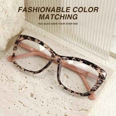 1pc Unique Design Reading Glasses, Candy Color Patterned Frame, Comfortable Spring Hinged Legs, Lightweight & Fit For Various Face Shapes, Women's Readers