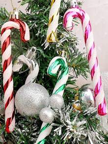 6 đồ trang trí kẹo que Giáng sinh - Mặt dây chuyền trang trí cây thông Noel lễ hội, đồ thủ công kẹo que, phụ kiện vòng hoa tự làm và đồ dùng cho bữa tiệc ngày lễ, Giáng sinh - Nhiều màu - Xem 7