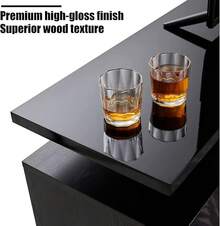 Modern High Gloss Fireplace TV Stand With 36"/40" Electric Fireplace – 70"/80" LED Entertainment Center, 2-Tier Cabinet For TVs Up To 80"/90" - Black & White - 查看 5
