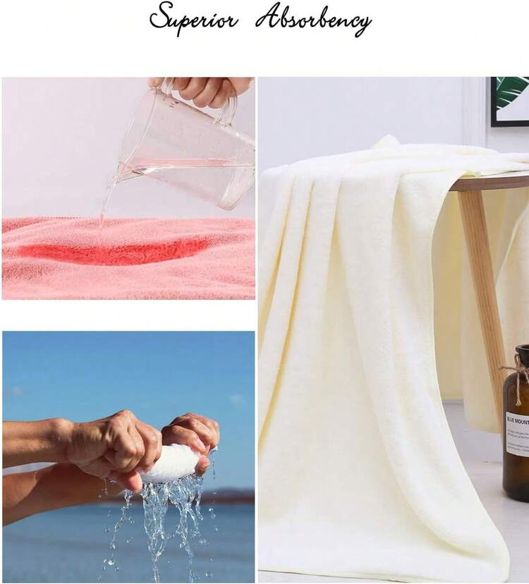 6/5 Pack Premium Cotton Face Towels, Ultra Soft  Washcloths For Body & Sensitive Skin Quick-Dry Absorbent Bath Towels (30x14 Inces), Bulk Bath Towels Set, Machine Washable, Durable Home Towels - trắng - Xem 4