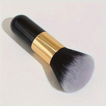 Single Small Fat Column Black Makeup Brush With Round Head Does Not Absorb Loose Powder Brush Residual Powder Brush Beauty Tool. After Applying Makeup, It Quickly Forms A Film, Is Not Easy To Smudge Or Take Off, And Can Maintain Its Intact State For A Long Time.,Travel,Travel Essential,Valentine's Day,Cheap,Travel Makeup Brush,Gifts For Women,Makeup Artist,Professional Complete Makeup Kit