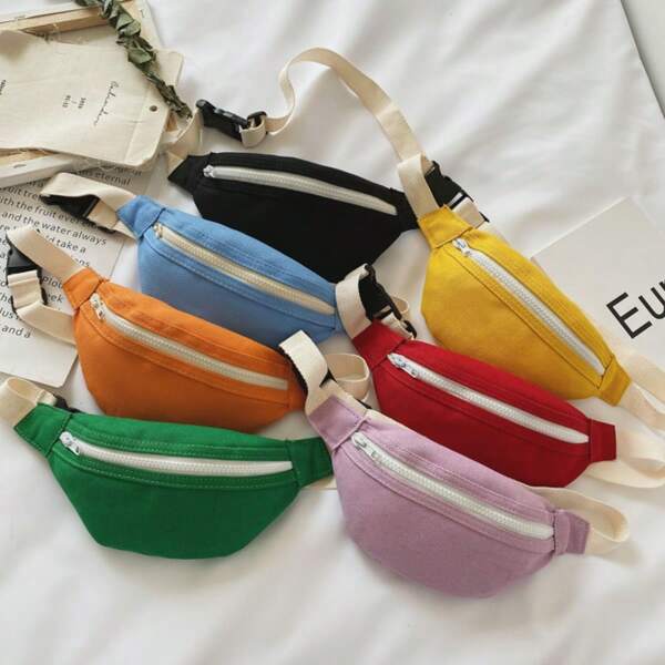 Sac banane d'été simple et polyvalent pour enfants, sac de poitrine sport décontracté unisexe pour enfants
