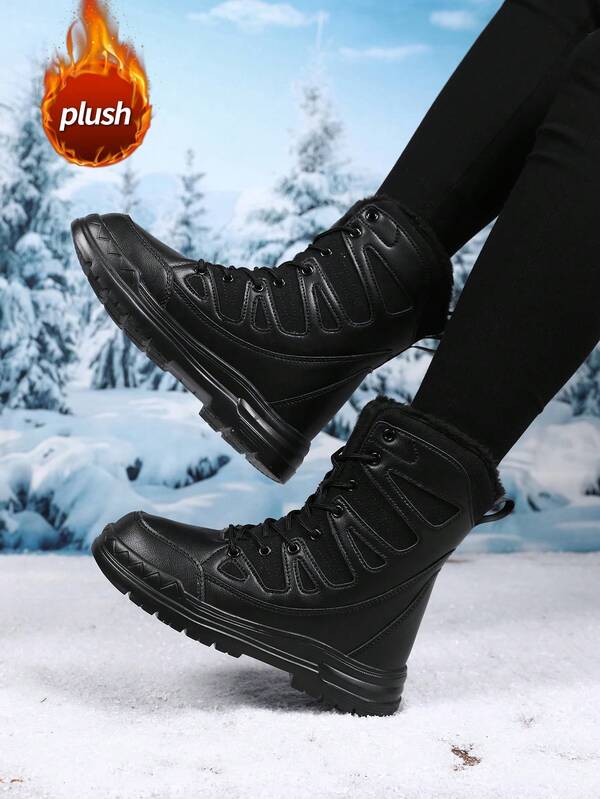 بوت ثلج للنساء، مانعة للانزلاق، مقاومة للماء، للتسلق في الهواء الطلق، بوت شتوية سميكة ودافئة