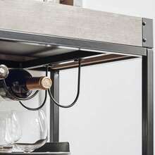 SoBuy FKW56-HG, Modern Design 3 Tiers Kitchen Trolley Serving Trolley With Wine Rack Metal & MDF - Grey - View 10