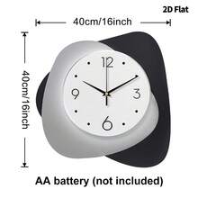 2D Flat, 1pc Modern Creative Fashion Art Decorative Wall Clock, Super Silent Quartz Movement, No Ticking Sound, Decorative Clock For Living Room, Bedroom, Office, Kitchen And Cafe, Perfect For Christmas, New Year, Valentine's Day Gifts - Multicolor - View 12