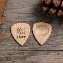 Custom Wooden Guitar Pick, Unique Personalized Engraved Guitar Picks, Put Your Text & LOGO, Gift For Dad Boyfriend, Gifts For Guitar Player