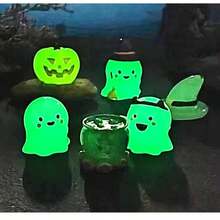 6pcs/12pcs Halloween Glow-In-The-Dark Wizard, Ghost Miniature Landscape Gardening Accessories, Creative Glow-In-The-Dark Car Decor