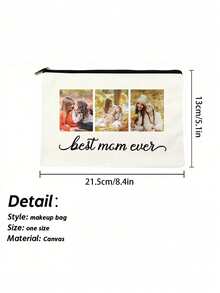 个性化定制姓名化妆包，可印制家人朋友照片的定制手提袋，独特设计（照片、风景、插画），定制趣味圣诞礼物，朋友主题生日/新娘送礼会礼物