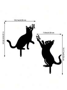 1 szt. Urocza sylwetka kota - trwała stal, dekoracyjna statua na zewnątrz dla miłośników zwierząt domowych - idealna do ogrodu, trawnika