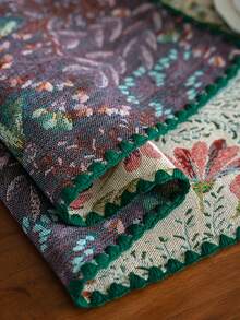 1 khăn trải bàn vải jacquard họa tiết hoa phong cách trang trại, họa tiết hoa màu hồng tinh tế, thích hợp sử dụng hàng ngày, ngày lễ, họp mặt gia đình, tiệc tùng, bữa tối, dã ngoại, trang trí nhà cửa, mọi mùa - Nhiều màu - Xem 8